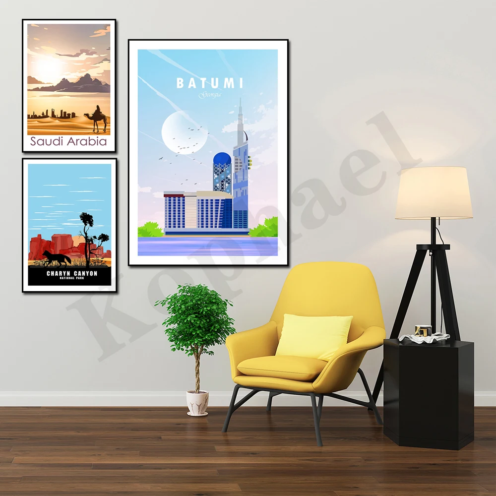 Saudi Arabia Riyadh Yemen Socotra Jerusalem Georgia Kazakhstan. City Travel Scenery. Home Wall Decor Art Canvas Painting