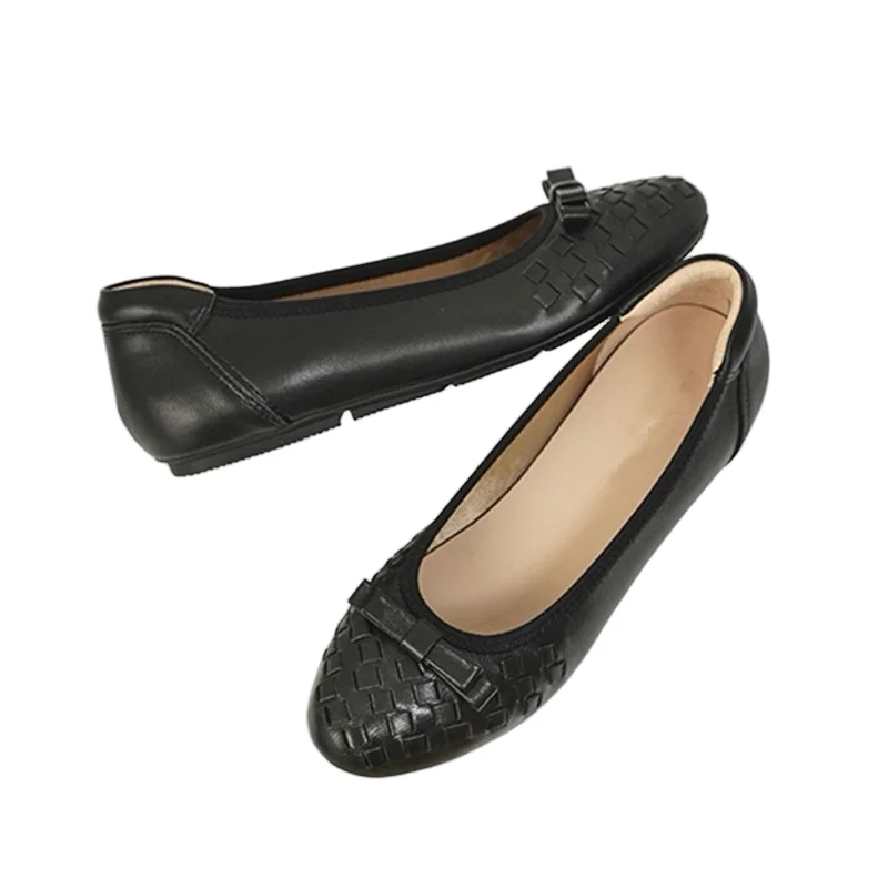 

Withered 2025 SS French Elegant Woven Flat Shoes For Commuting And Casual Sheepskin Loafers Shoes Women