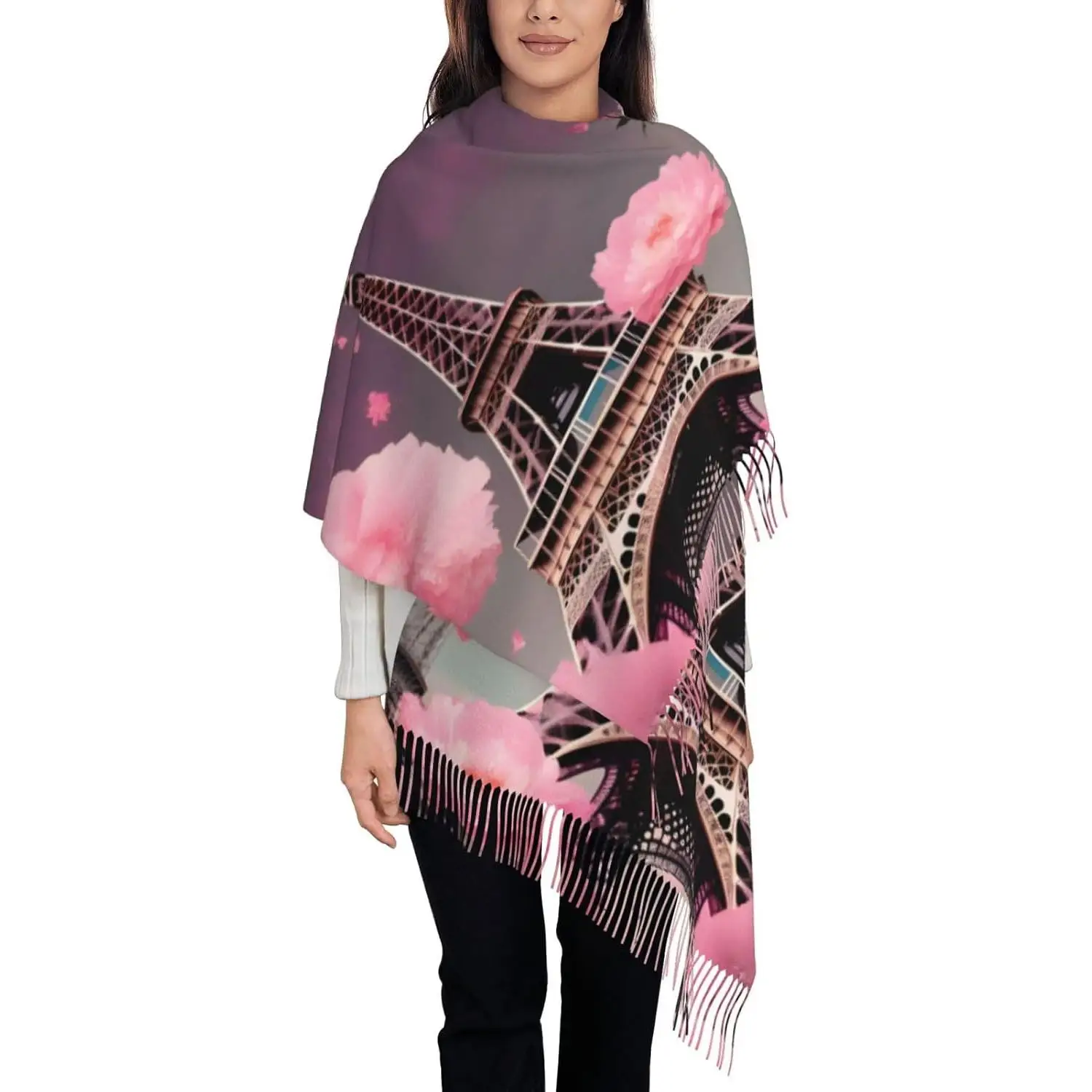

Print Tassel Scarf Oversized Thick Scarf Soft Scarves Ideal Fall Winter Scarf Shawl For Gift Women Spring Fall Winter
