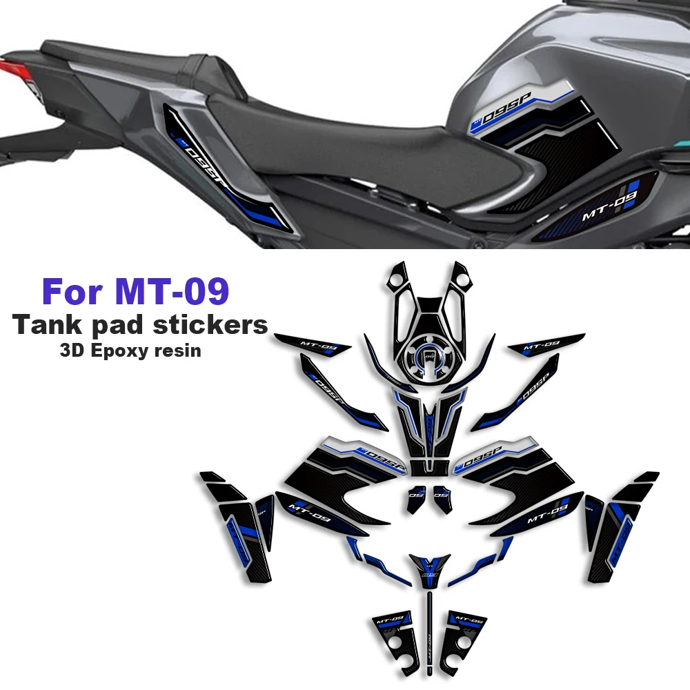 

Motorcycle Fuel Tank Pad Stickers 3D Decals Protector kit windshield windscreen For Yamaha MT-09 MT09 MT 09 SP 2024 2025