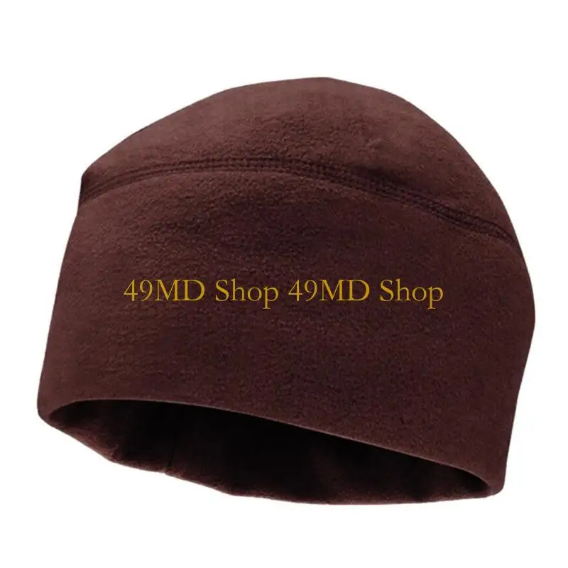49MD Windproof Fleece Beanie Hat Thicken Thermal Ski Cycling Skull Hat for Men Women