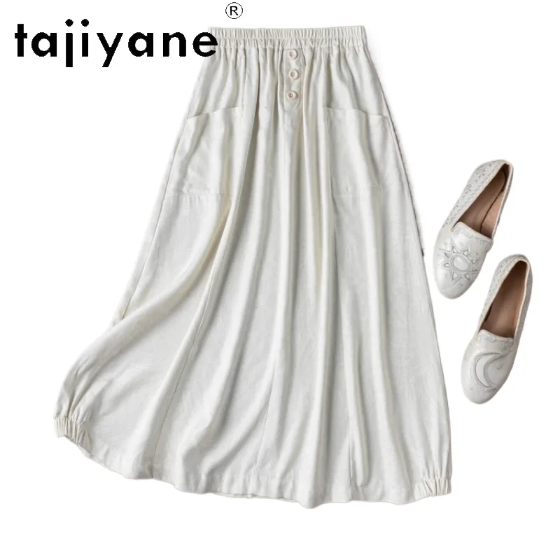 

TAJIYANE 100% тутовый шелк 30 Mommes Длинные юбки для женщин Элегантная жаккардовая белая юбка Новые поступления 2023 Летняя одежда юбка