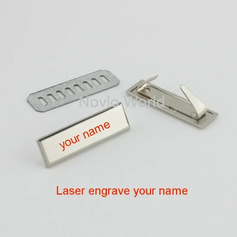 Etiquetas de Metal con grabado de su nombre, etiquetas rectangulares largas para monederos, logotipo de Metal para bolsos de mano DIY, 45x13MM,