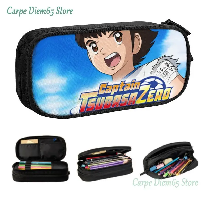 

Korean Captain Tsubasa Anime Pencil Case for Boys Gilrs Classic Boy Football Motion Large Storage Pen Box Bag School Accessories