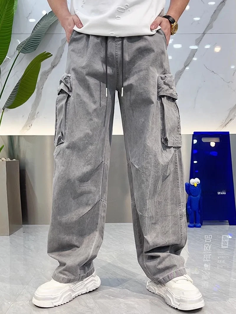 

Loose Comfortable Men's Casual Straight Leg Workwear Pants Faionable Spring Summer American Sle Trousers for Men