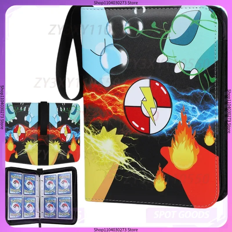 

New Pokemones Card Collection Album 400pcs Binder Card Album Book Cartoon Pu Zipper Photo Album File Anime Peripheral Toys Gift