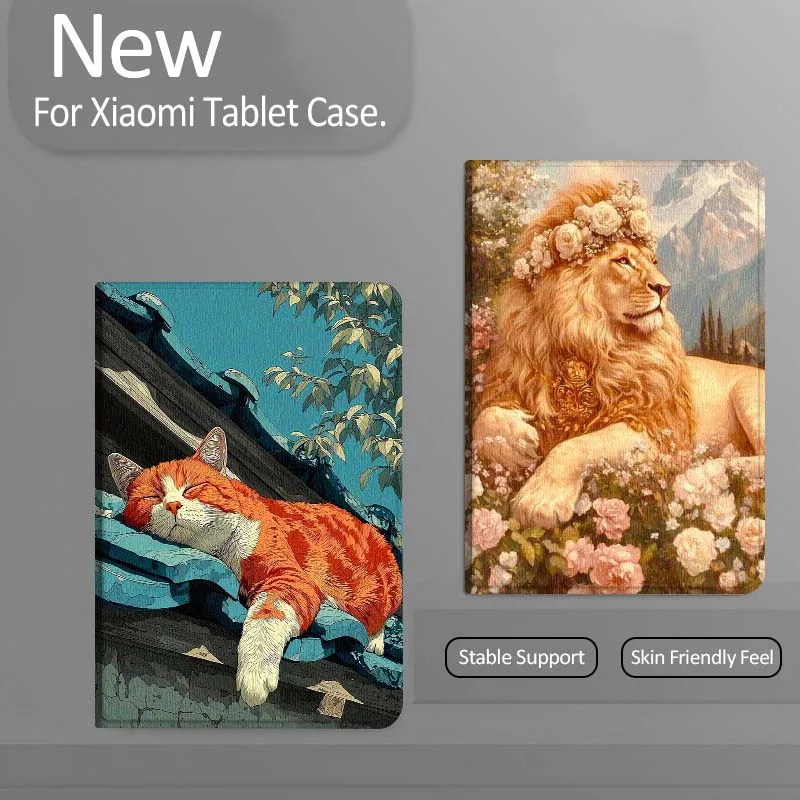 

Lion Flower Mountain Scene Tablet Case For Xiaomi Redmi Mini Pad SE K 2 4 5 6 7 8 2023 2025 11 8.8 11.2 10.1 Pro Gift