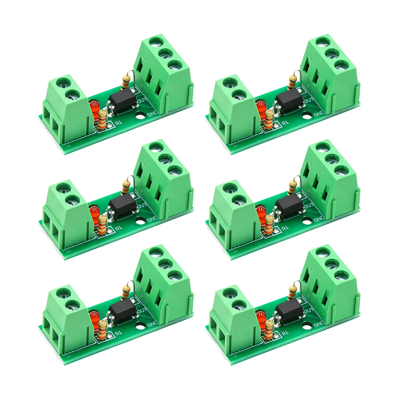6pcs Single-Channel Optocoupler Isolation Module for Noise Immunity in Mixed Signal Circuits Using 3V 5V 12V 24V DC