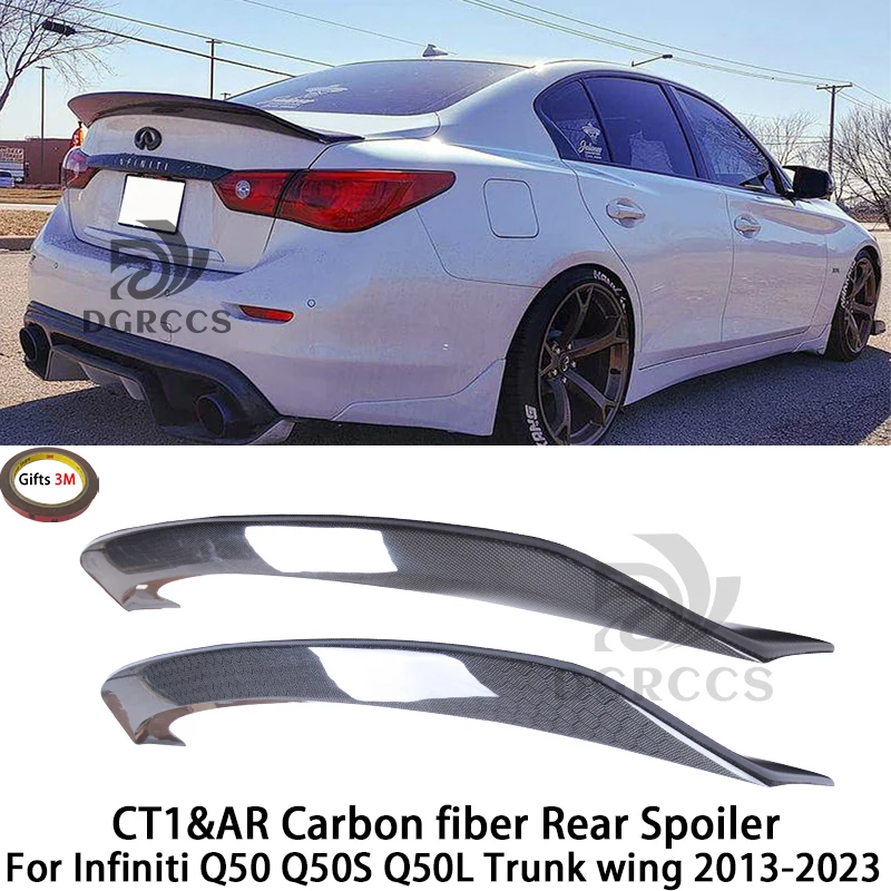 

For Infiniti Q50 Q50S Q50L CT1&AR Style Carbon fiber Rear Spoiler Trunk wing 2013-2023 Carbon fiber Honeycomb carbon FRP primer