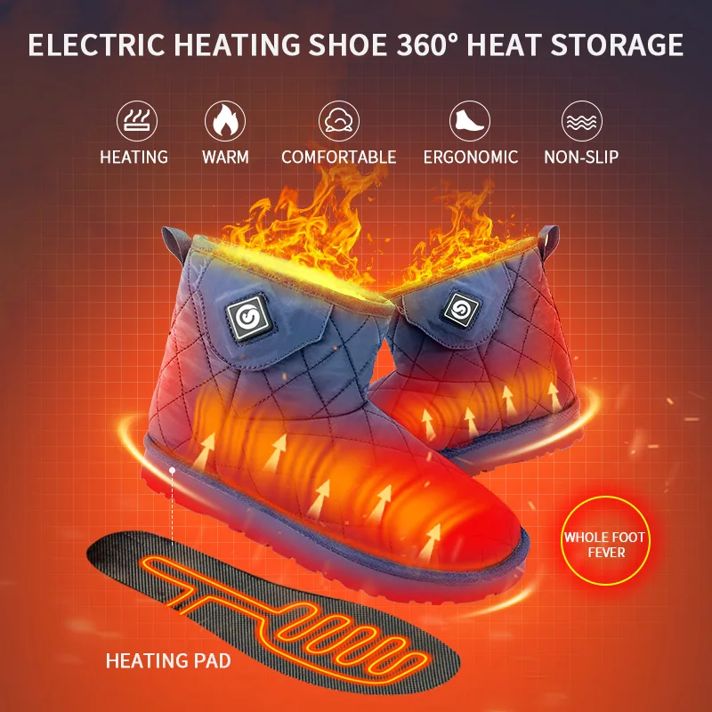 Savior Heated Shoes Electric Rechargeable Heating Pad Shoe Winter Warm Heated Boots