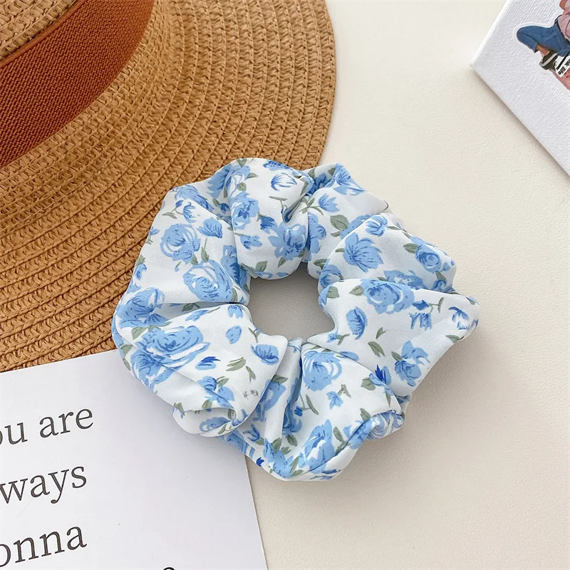 Frischer Stil, florale Plissee-Haarbänder, hohe Elastizität, modische Haargummis, geeignet für Pferdeschwanz, vielseitige Haar-Accessoires – Detail 7