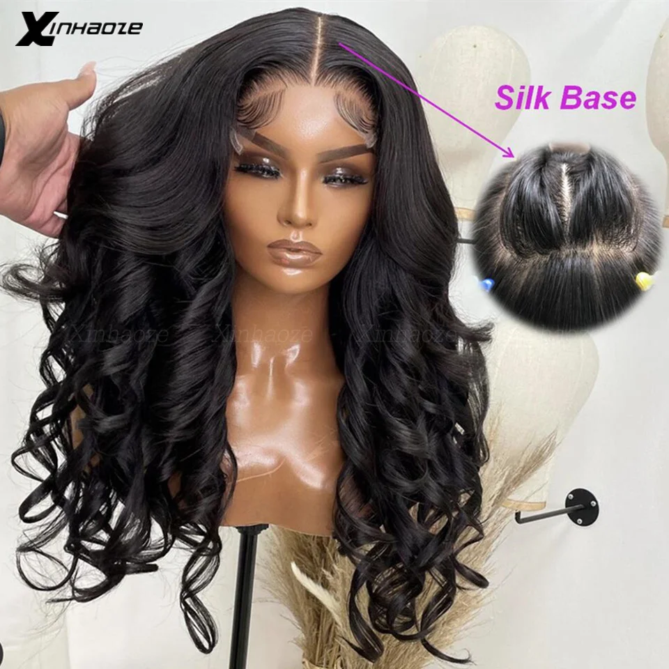 

200% Density Remy Brazilian Long Glueless 13x4 Loose Body Wave Lace Frontal Wig For Black Women Fake Scalp 5x5 PU Silk Top Wig