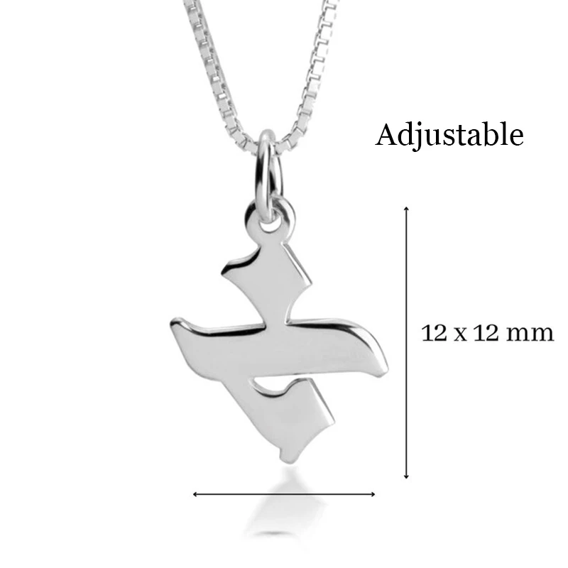Customized Hebrew Name Necklace Personalized Initial Pendant Stainless Steel Necklace Women's Jewelry Valentine's Day Gift