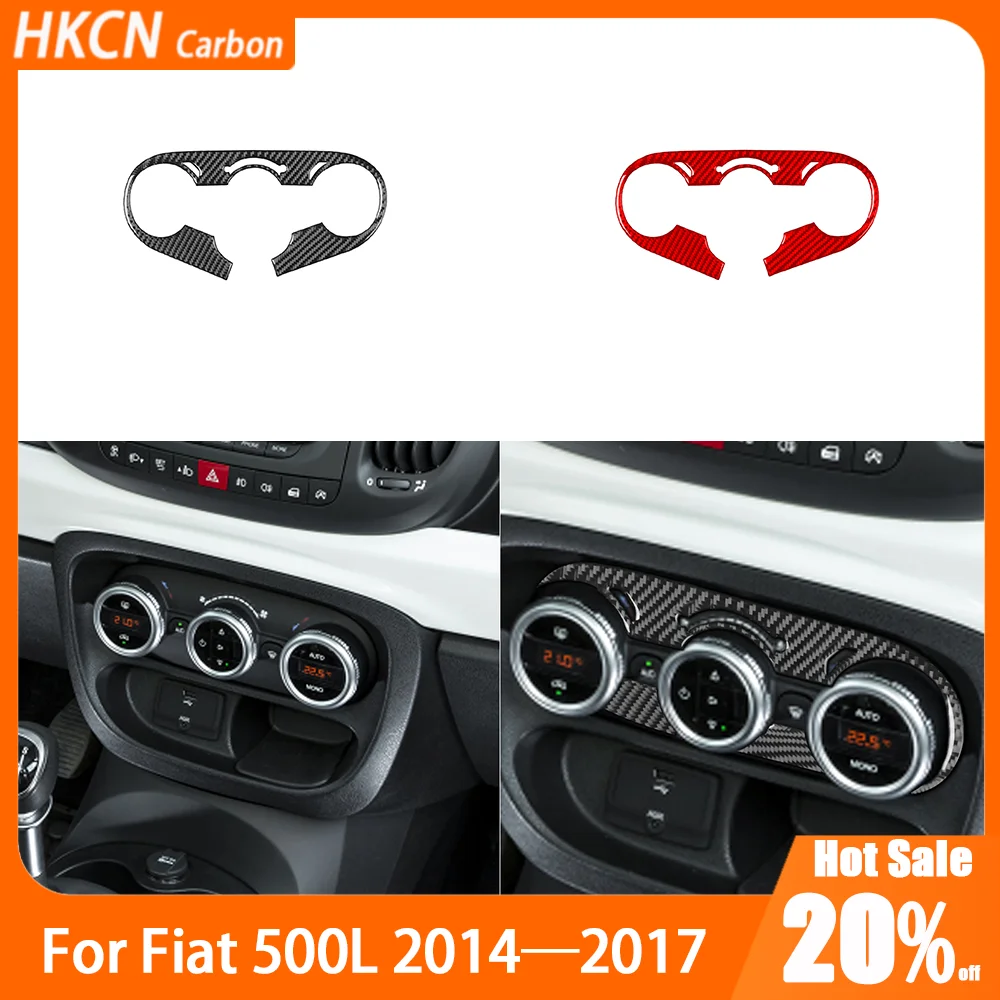 

Carbon Fiber AC Air Conditioner Control Panel Car Accessories Interior Cover Trim Sticker Modification For Fiat 500L 2014—2017