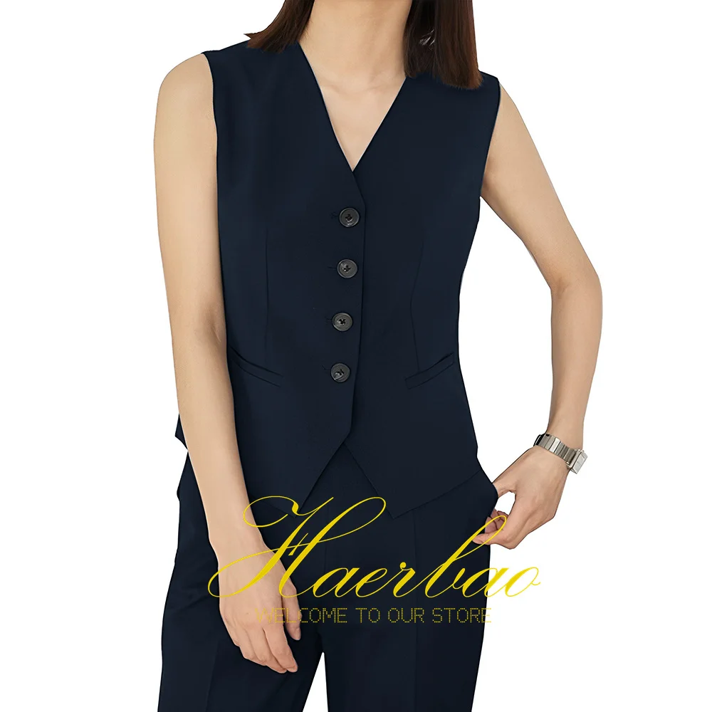 

Women's Slim Fit V-Neck Waistcoat Outfit, Pants Vest Set, Formal Office Wear, Summer Suit, New, 2023