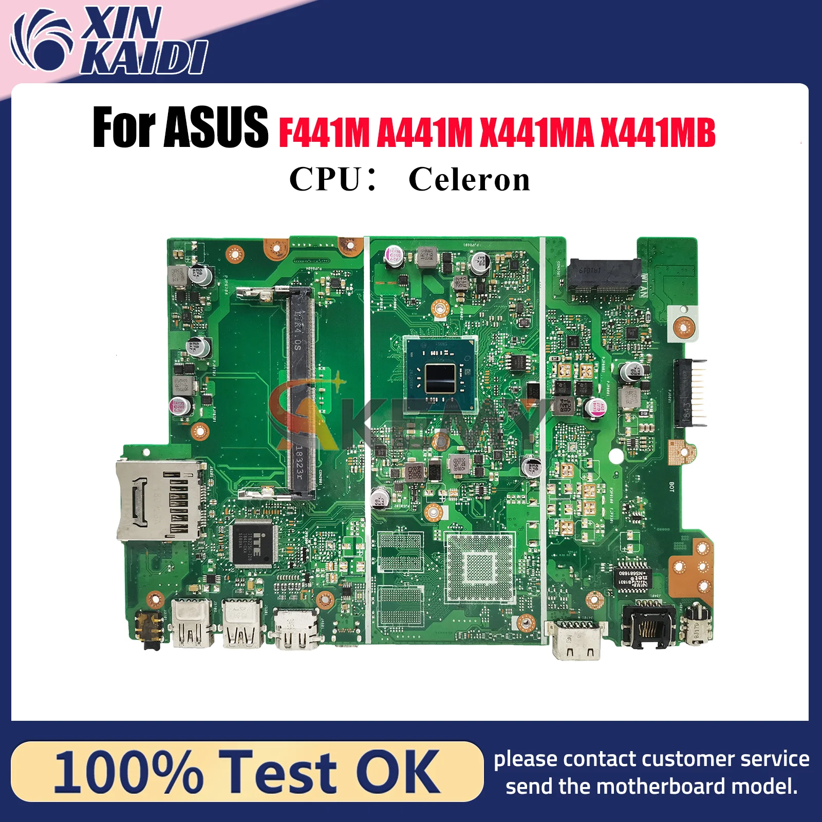 

X441MA Материнская плата для ноутбука ASUS VivoBook X441MAR A441M X441MA X441M F441M X441MB Материнская плата с процессором Celeron 100% tests OK stk