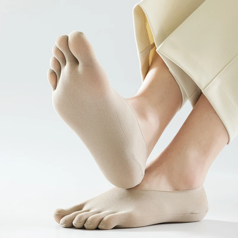 1 Pair Men Toe Socks Sweat-absorbing Breathable Sweat Women Invisible Sock with Fingers Comfortable Elastic No-Show Slipper Sox
