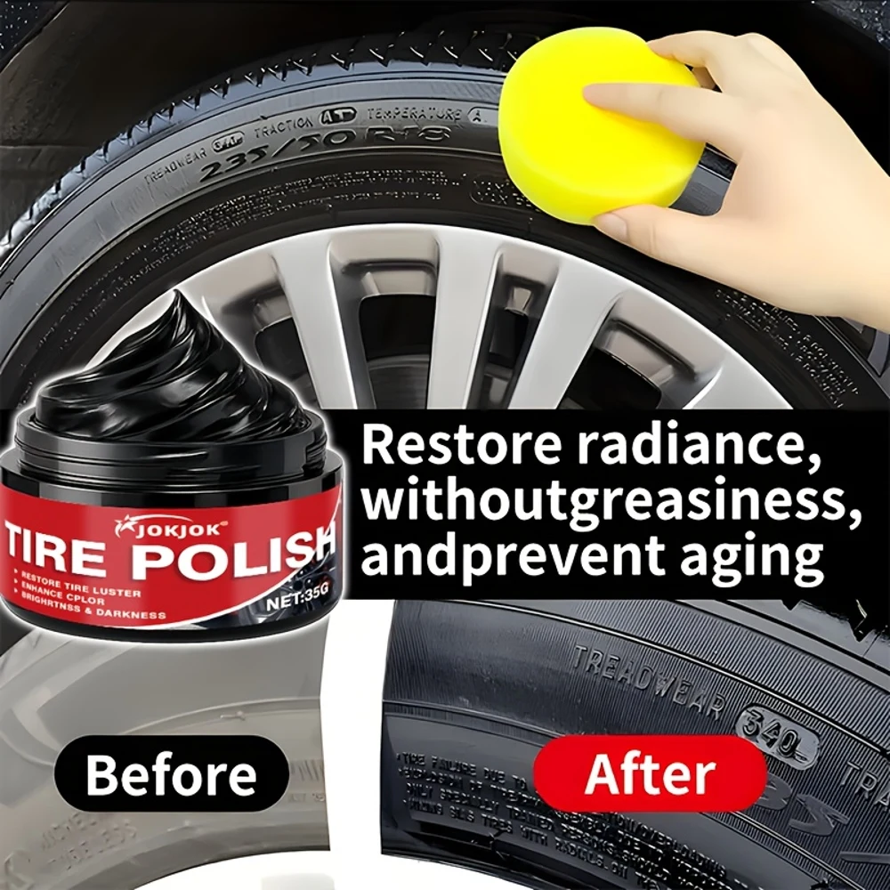 شمع واقي لامع للإطارات - يعزز اللمعان والمتانة ويقاوم التشققات والبهتان، مناسب للجميع والإطارات، وبلاستيك السيارة #3