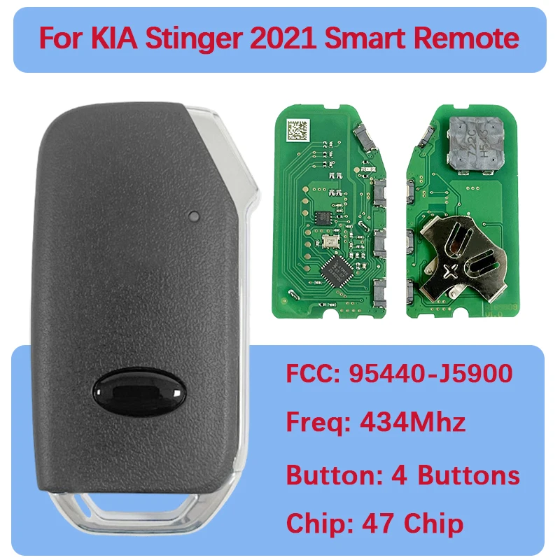 

CN051195 послепродажного обслуживания, 4 кнопки, умный дистанционный ключ FCC 95440-J5900, 47 чипов, 433 МГц, без ключа для Kia Stinger 2021