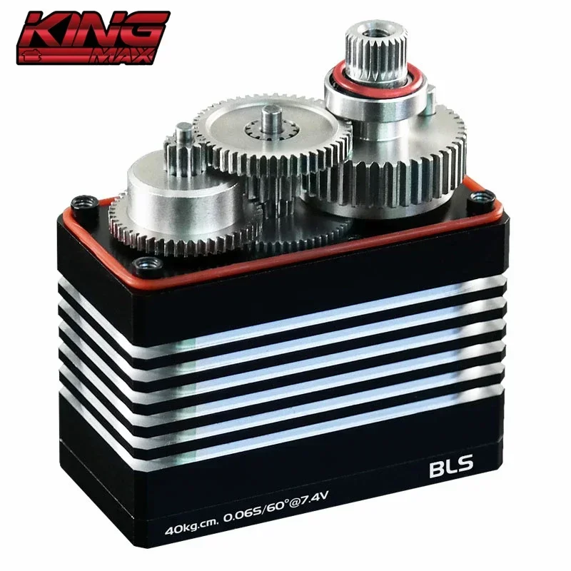 Kingmax Brushless Motor, Precisão Aço Engrenagens, CNC Alumínio Cascas, rolamentos duplos de esferas, alta qualidade Torque, S40S, 89g, 40kg.cm