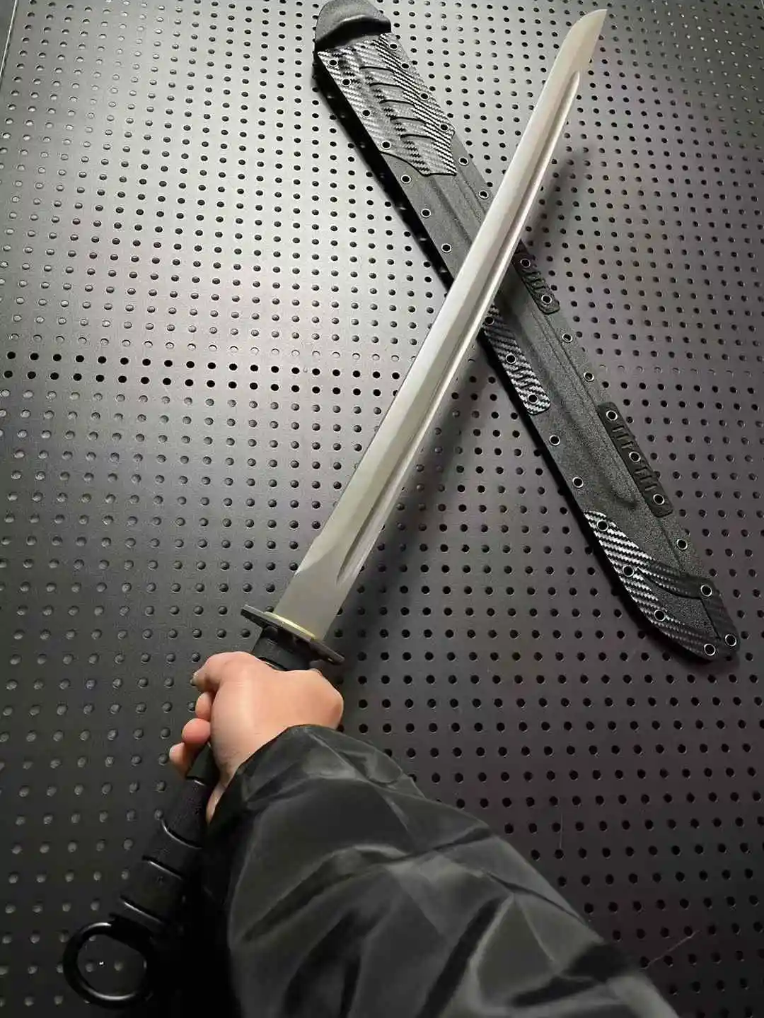 Tactic Han Battle Sword,Multi Folded Refined 60Si2CrVA Steel Blade,PVD Surface Plated w/ Titanium