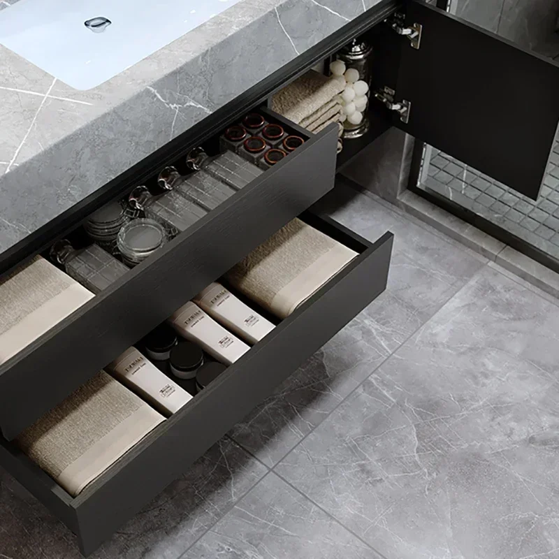 Bath Cabinet Storage Organizer and Long Bathroom Furniture Washbasin with Foot Penetration Combination Luxury Wc Furniture