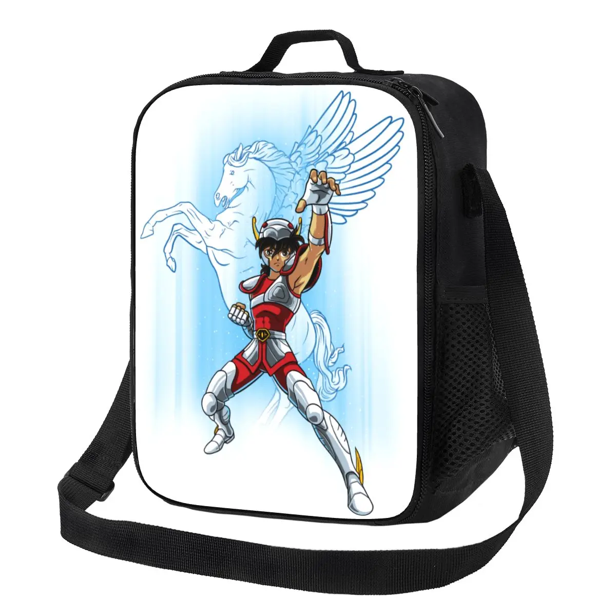 Custom Seiya Of Pegasus Lunch Bag Women Cooler Thermal Insulated Lunch Box for Kids School