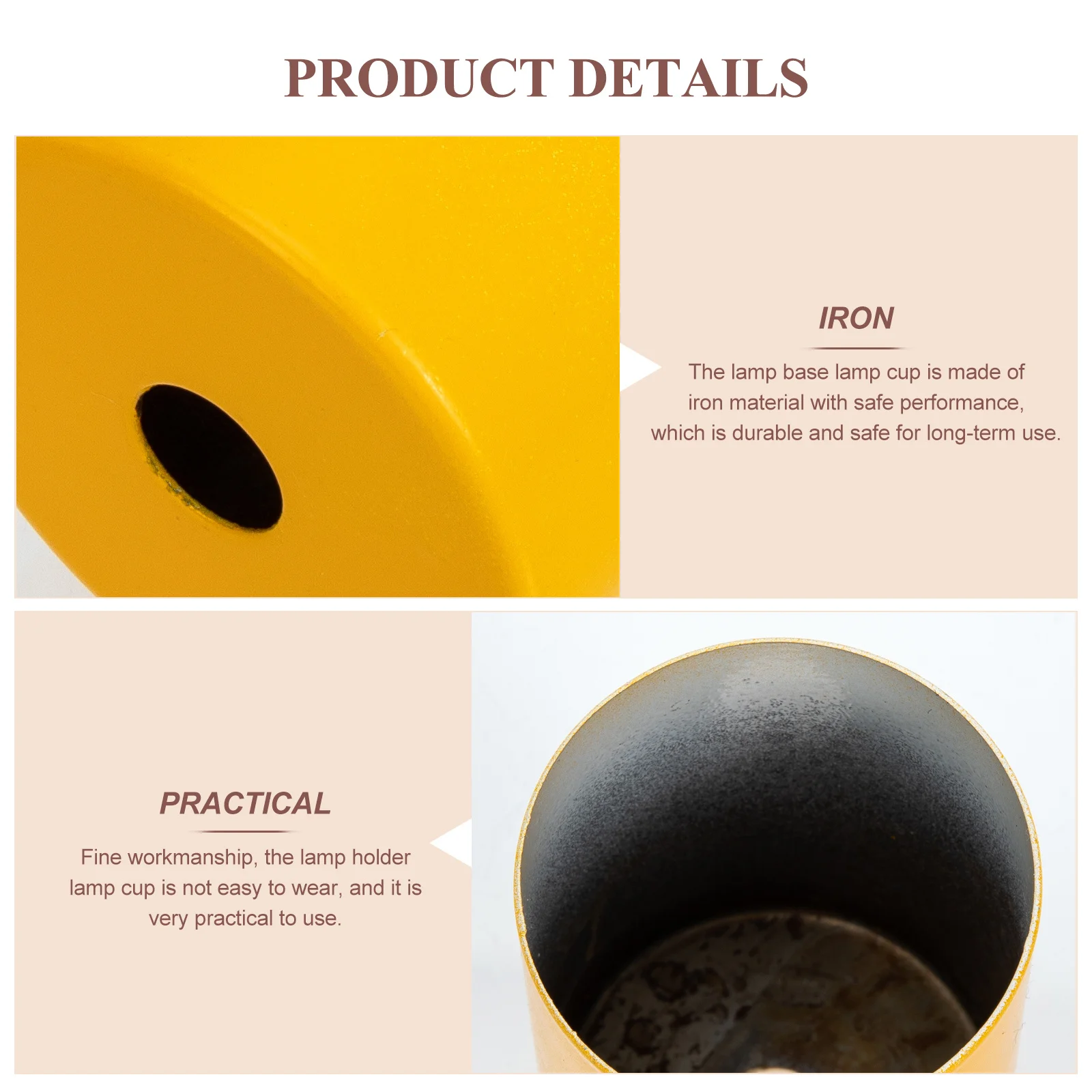 

4Pcs Light Bases Fitting E27 Lamp Socket Cup Strong Iron Construction for DIY Lamp Holder Covers Replacement Suitable Bedroom