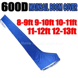 Blue Waterproof Sail Boat Cover, Mainsail Boom Cover for 600D Oxford Cloth Sunshade Dustproof Mainsail Cover 8-9ft 9-10ft 8-13ft