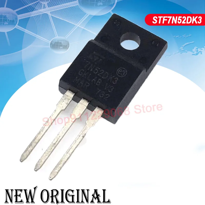 (5piece) F7N52DK3 STF7N52DK3 TO-220F 525V 6A / VF30100S 100V 30A / MBRF2060CT 60V 20A / FQPF12P10 100V 8.2A  TO-220F