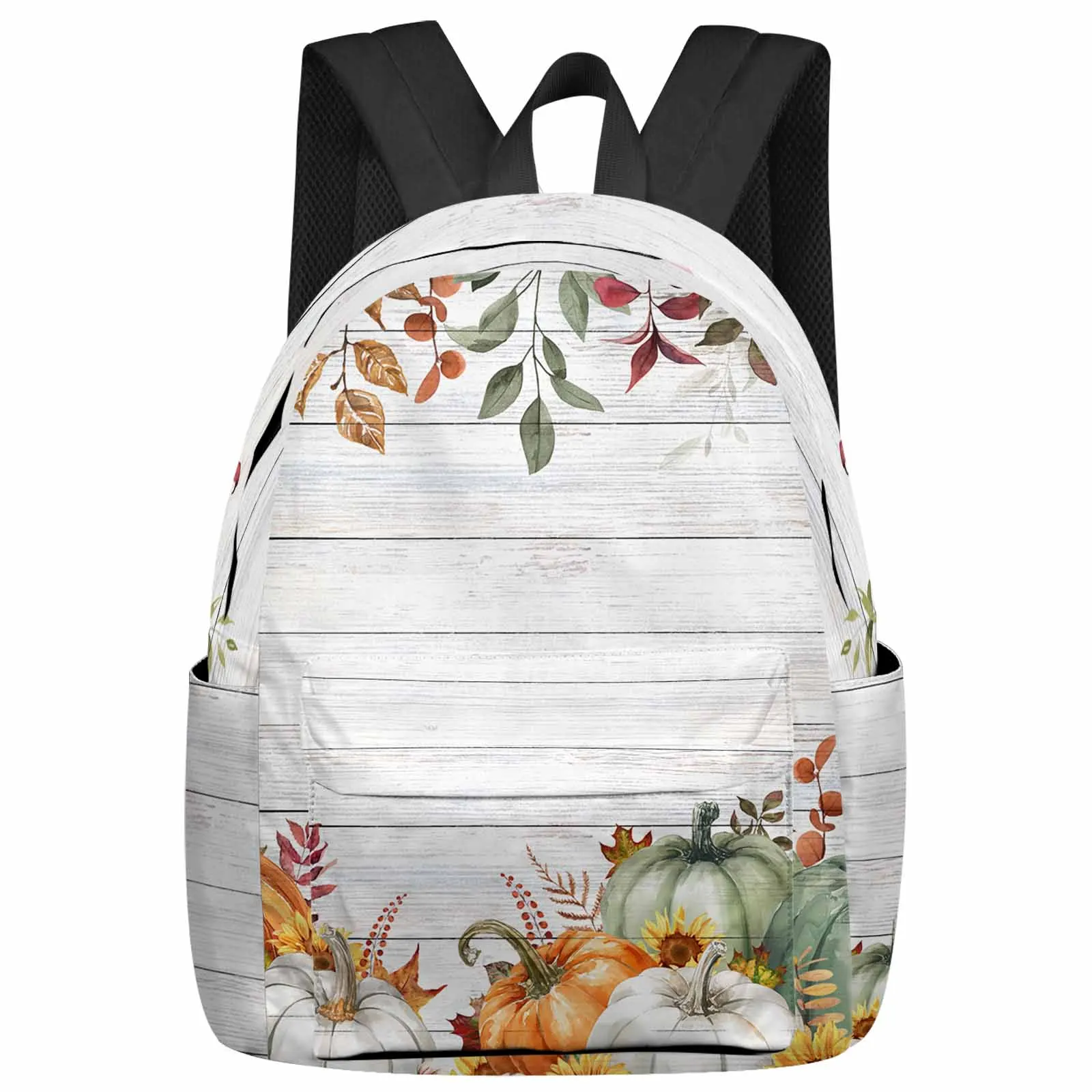 

Thanksgiving Autumn Leaf Sunflowers Backpacks Teenagers Student School Bags Laptop Custom Backpack Men Women Travel