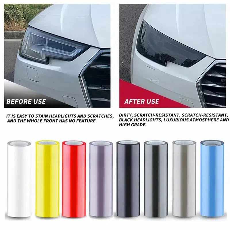 

30CMx1M/2M/3M/4M Car Headlight & Taillight & Fog Light Lamp Film Smoke Black TPH PU PPF Protective Film For Car Styling