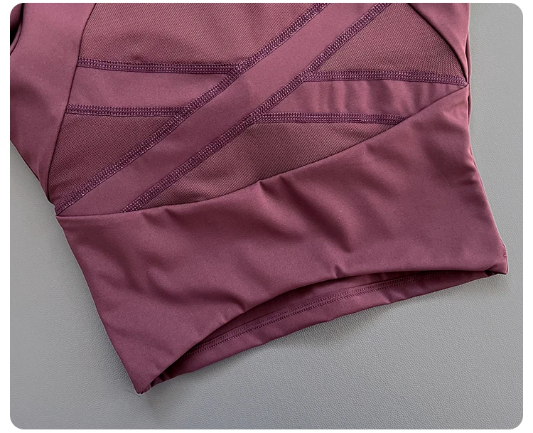 Women Deep V Mesh Back Cutout Crop Long Sleeve Yoga Top Slim Quick Dry Breathable Running Fitness Sports Tee