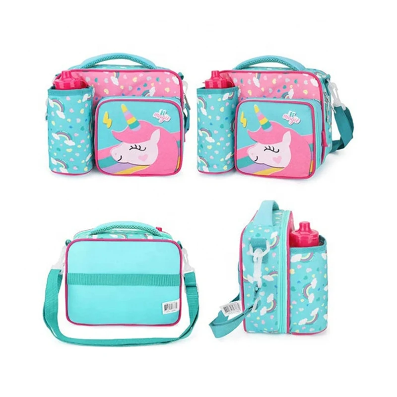 Primary School Lunch Bags for Children Complete Kit Handbags for Boys Lunch Box with Bottle Pockets Lunch Accesorios for Kids