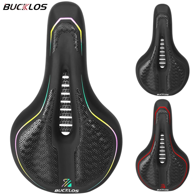 

BUCKLOS Suspension Bicycle Seat Shock Absorbing MTB Road Bike Saddle Cushion Comfortable Hollow Gravel Cycling Cushion Bike Part