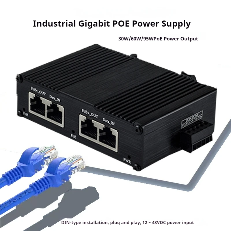 30W/60W/95W POE power supply standard Gigabit module with power display high power POE power supply