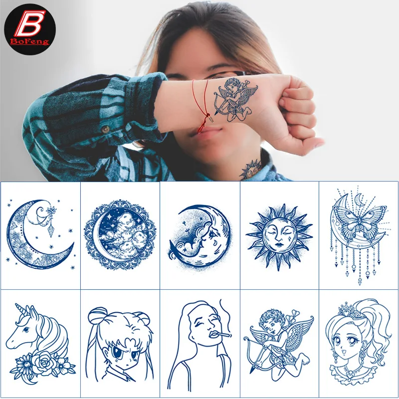 

Semi Permanent Herbal Juice Elegant Tattoo Stickers Durable wear-resistant and non-reflective Body Temporary Tattoo Stickers