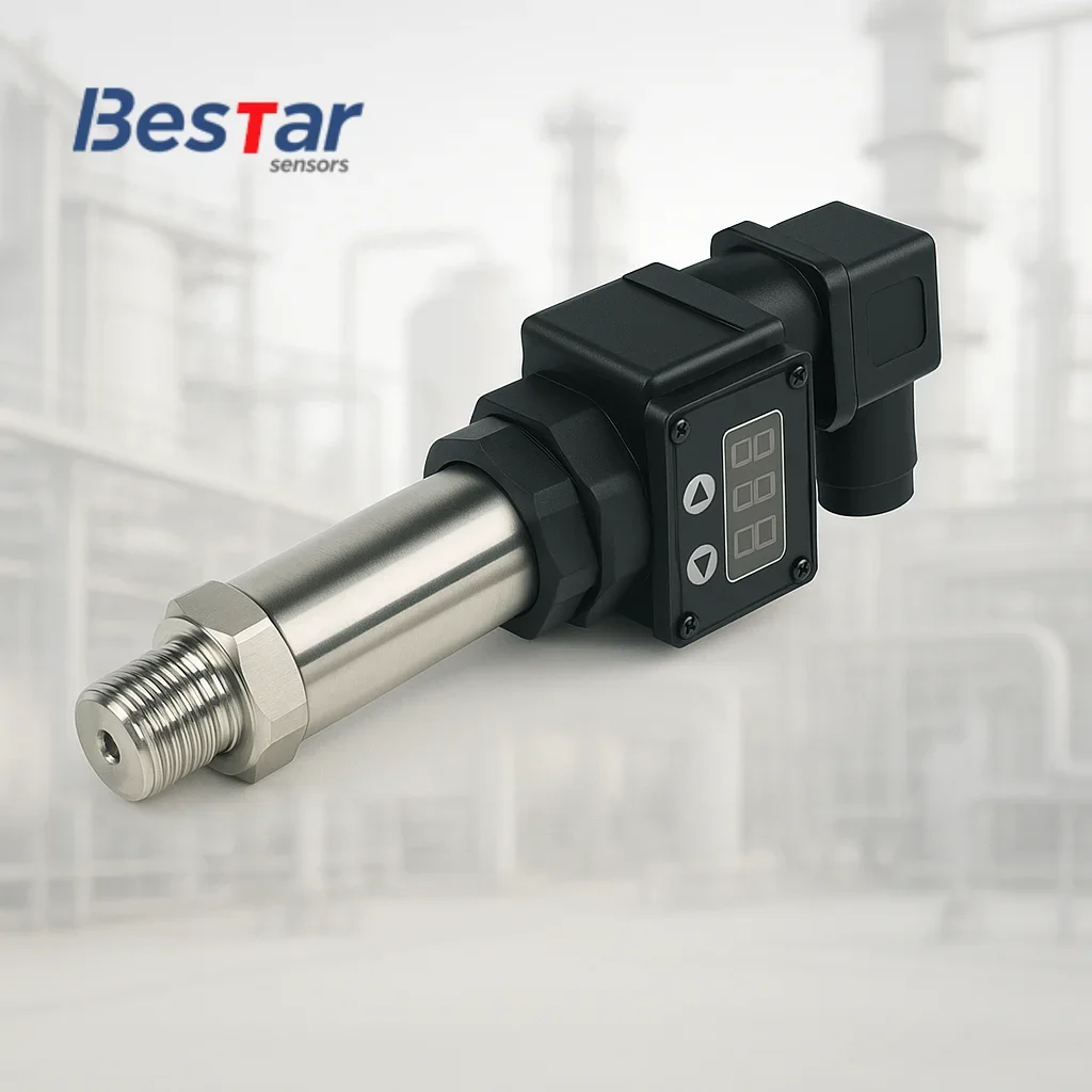 

In stockOn Sale 0-100 psi Digital Display Pressure Transmitter IP65 ATEX 0.25%FS Pressure Sensor 0.5-4.5V 0-16barfor Industrial
