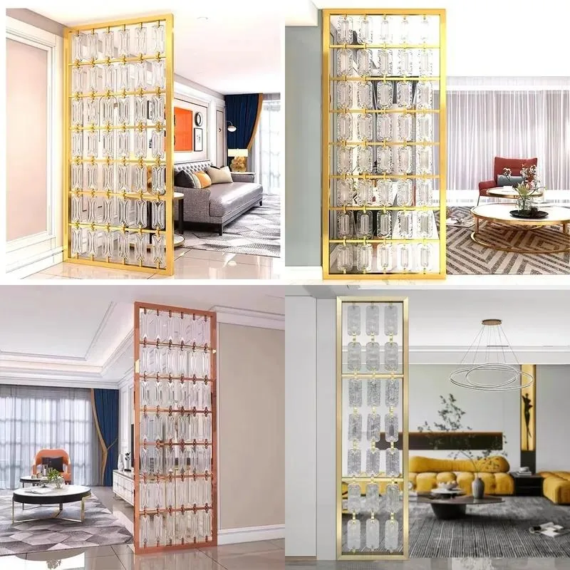 for Living room screen room partition glass room partition stainless steel decorative partition