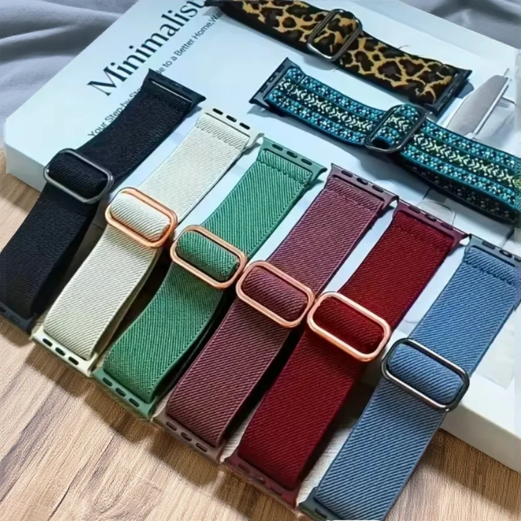 3 Stück Nylon-Armband für Apple Watch Ultra Band 38mm 40mm 41mm 42mm 44mm 45mm 46mm 49mm Elastisches Nylon-Armband iWatch Serie 11 10 9 – Detail 3