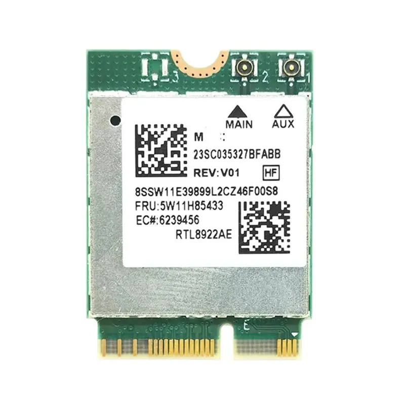 

A23F-RTL8922AE Wifi7 Card Adapter 6338Mbps Tri-Band 2.4G/5G/6G M.2 NGFF Bluetooth5.4 Wireless Wifi Card For Win10/Win11
