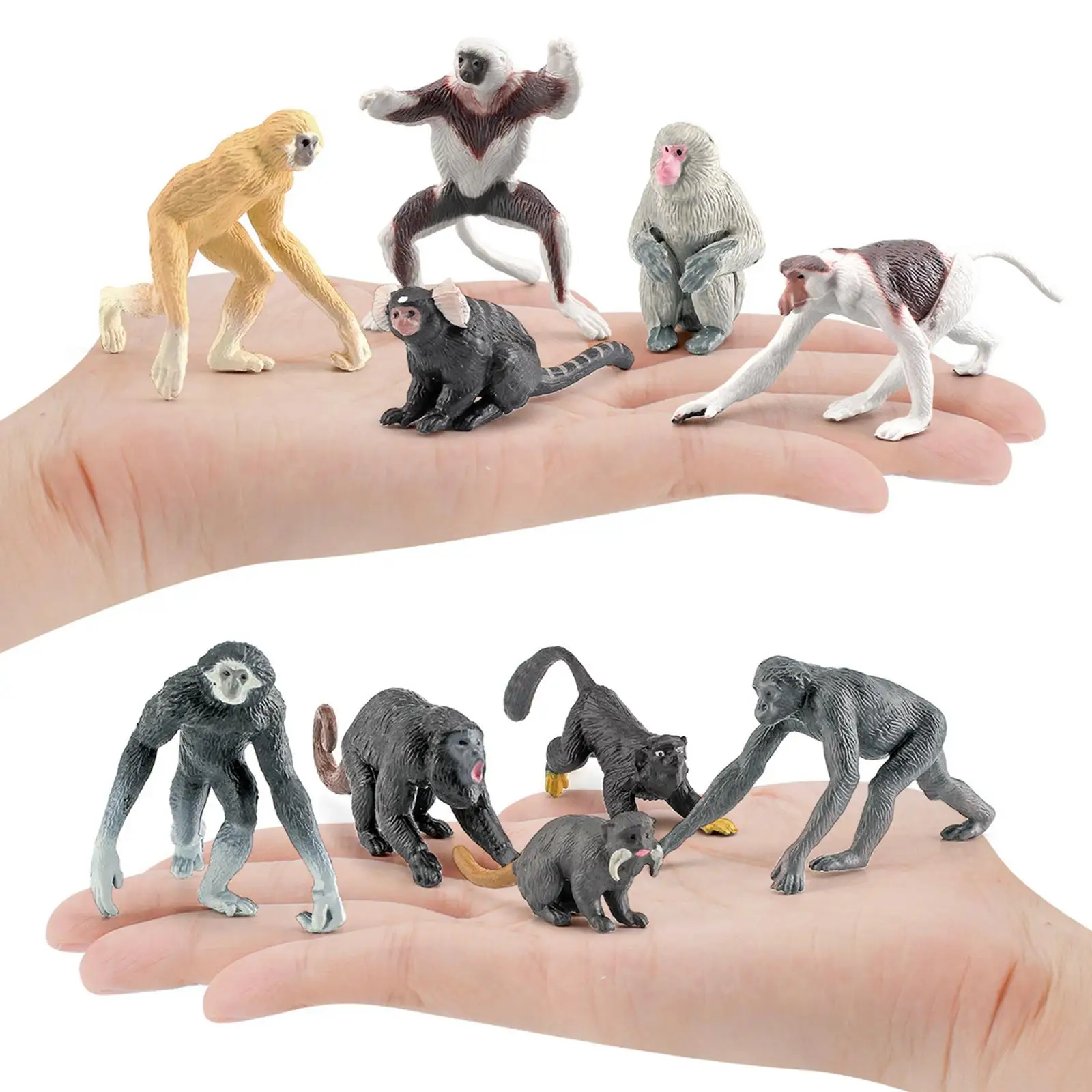 10x Simulation Mini Orangutan Monkey Figures Jungle Animal Set for Children