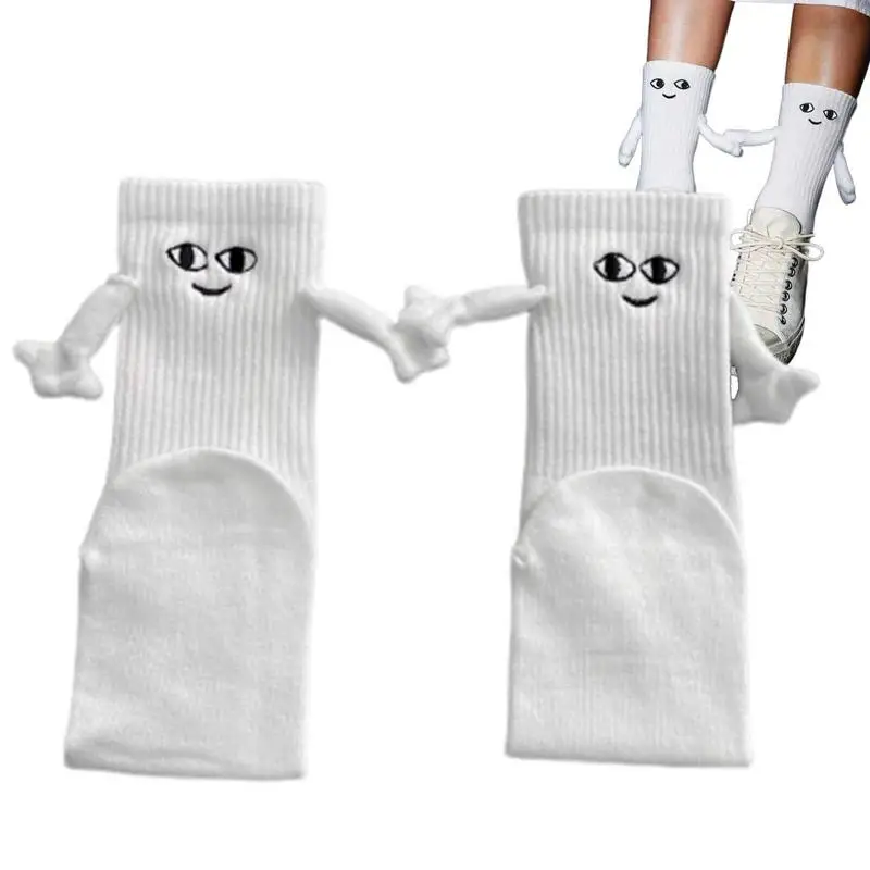 Magnet Suction Socks Holding Hands Socks For Girls Women Couple Socks With 3D Doll And Magnetic Suction Halloween Costumes Dress