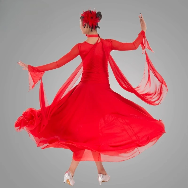 Nouvelle robe de danse moderne à pas rapide/robe de performance/robe d'entraînement/grande robe trapèze/robe de danse de salon/robe de valse
