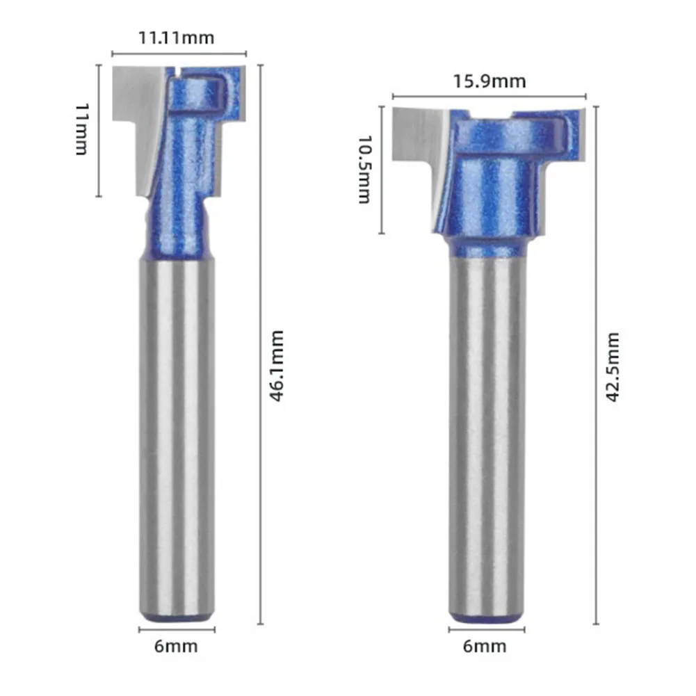 Shank T-Slot Router Bit para Madeira, Liga Parafuso, Furo Fresa, Ferramenta de Slotting, Carpintaria, Fresa, 6mm