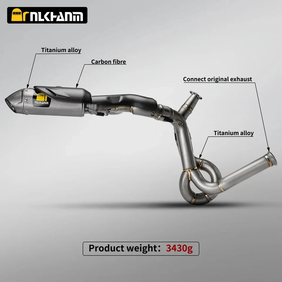 NlkHanm 2025 Panigale V2 V2S StreetFighter Titanium Alloy Motorcycle Exhaust System Modification Dual AK Muffler New Design