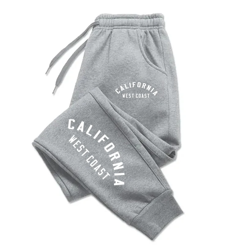 California West Coast Printing Man Woman Jogger Leggings Gym Clothing Drawstring Sport Clothes Fleece Y2K Sportswear Couple