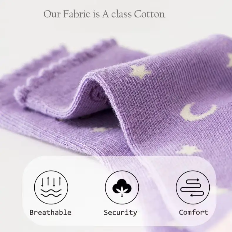 Cotton Socks Children's Socks Cute Cartoon Unicorn Pattern Baby Girls Crew Autumn Winter Socks 5 Pairs