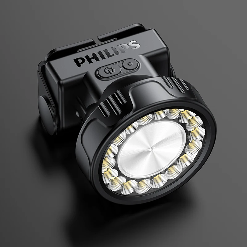 Philips 450LM LED Headlight Lighting 19 Lamp Beads Headlight Type-C Rechargeable Headlight Outdoor Camping Fishing Lantern