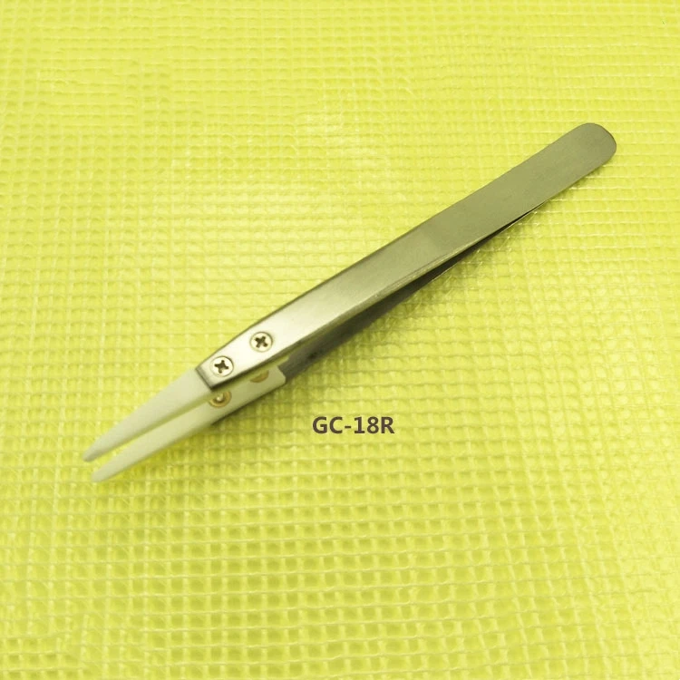 Semiconductor Tweezers 13, Acid and Alkali Resistant, Anti-static, High Temperature Resistant Zirconium Ceramic Tweezers, Wafer